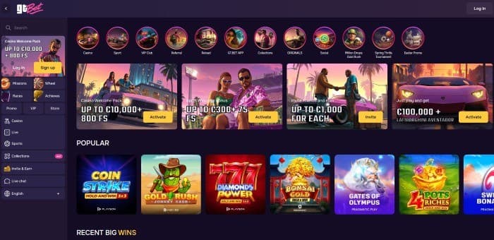 GT Bet Casino - Aperçu